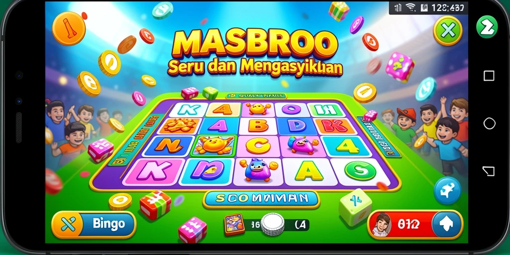 Tampilan gameplay menarik di MASBRO12 dengan elemen Bingo yang interaktif.