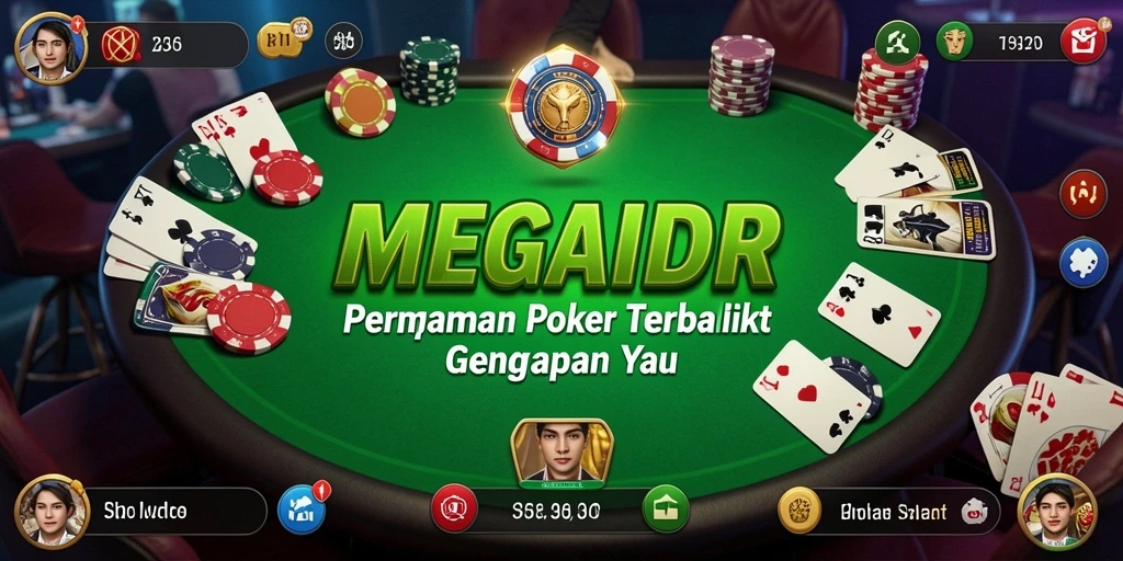 Menampilkan gameplay seru saat bermain poker di MEGAIDR.