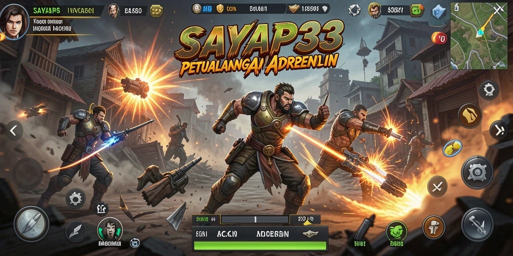 Tampilan penuh aksi dari gameplay SAYAP33 yang menegangkan.