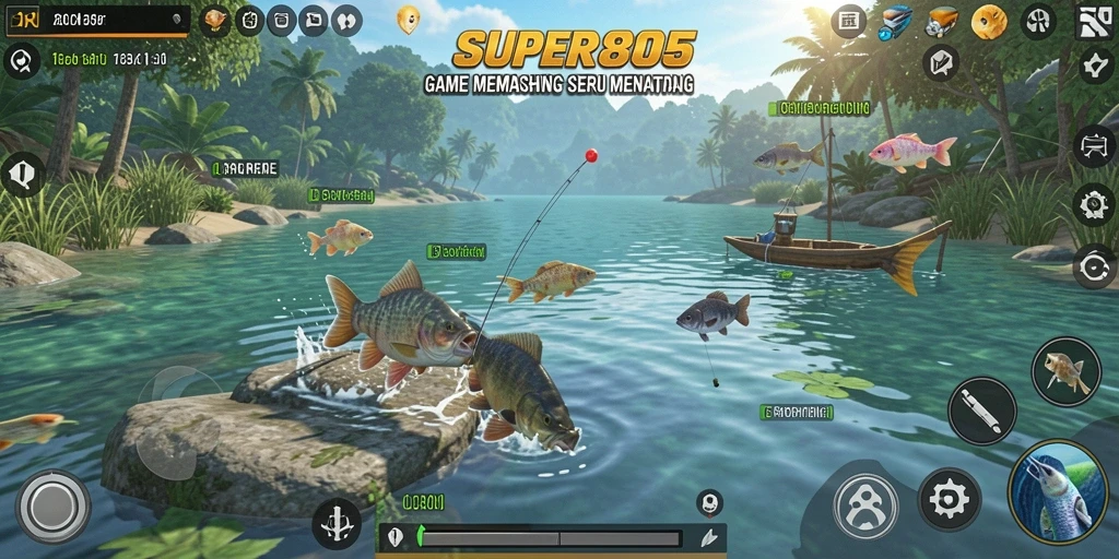 Tangkapan ikan besar dalam gameplay SUPER805 yang seru.