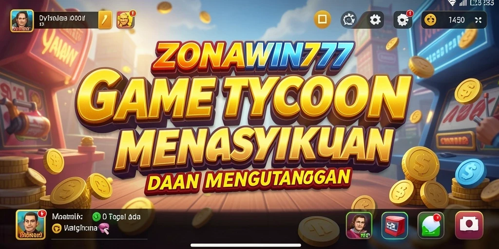 Gameplay ZONAWIN777 menunjukkan aksi mengelola bisnis Tycoon.